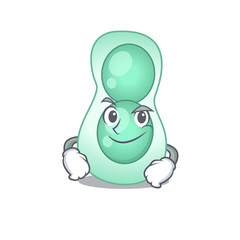 A mascot design of serratia marcescens having confident gesture