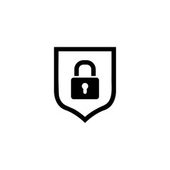 Lock shield icon isolated on white background