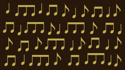 golden musical notes on a dark background