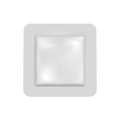 Blank of foil pouch bag Packaging for condom or food. mock up. Vector