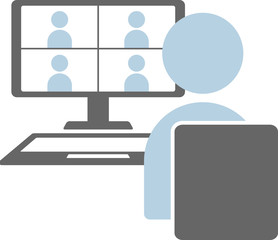 テレワーク　web会議　アイコン　ベクターイラスト