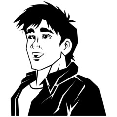 handsome boy avatar icon vector