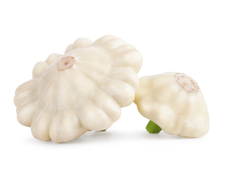 Patisson squash isolated on white