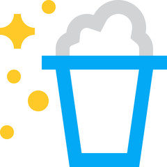 Bucket, foam, cleanup, cleaning vector icon