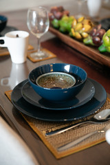 a complete dining table setup