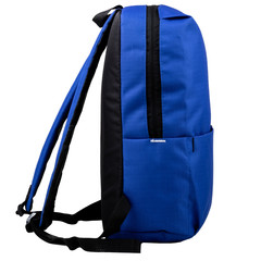 black and blue backpack for sports and recreation