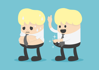 Front view character Business mancharacter exercise