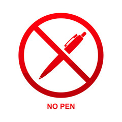 Obraz premium No pen sign isolated on white background vector illustration.