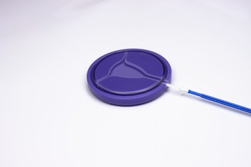 HPV cytology sample collection brush used on uteri model