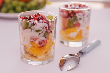 fruit dessert in a glass, proper nutrition