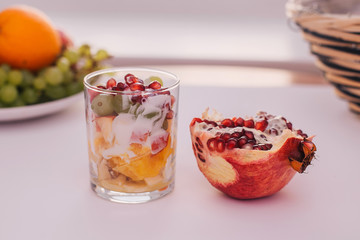 fruit dessert in a glass, proper nutrition