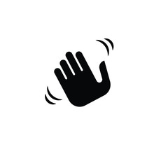 Fototapeta na wymiar Waving hand gesture emoji vector illustration. Waving hand emoticon