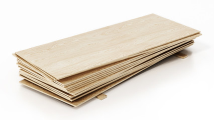 Wood planks isolated on white background. 3D illustration