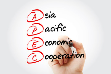 Fototapeta premium APEC - Asia Pacific Economic Cooperation acronym, business concept background