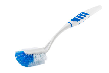 blue dish cleaning brush with long handle