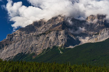 Lake Minnewanka nature scenery inside Banff National Park, Alberta, Canada