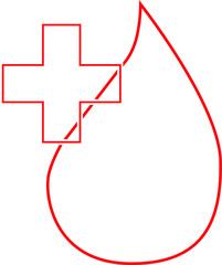 Obraz premium World Blood Donor Day. Vector illustration of a drop of blood. Donation medical poster.