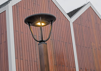 Lamp posts at Batavia City. Shopping centre. Lelystad Netherlands. Batavia stad. 