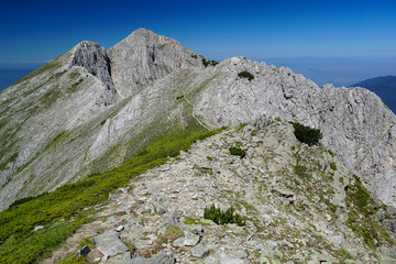 Fototapeta na wymiar View towards Sinanitsa ridge and peak in Pirin mountain National park in Bulgaria 