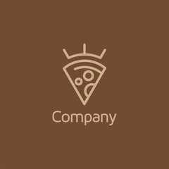 Pizza king logo design template vector