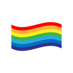 Rainbow flag icon. Spectrum symbol. Perspective diagonal view. Stock - Vector illustration.