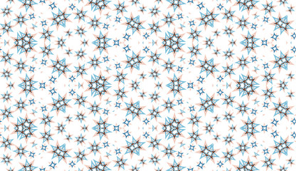 Colored stars on a white background. Vintage abstract seamless pattern. Useful as design element for texture and artistic compositions. - 346427839