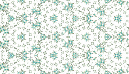 Abstract kaleidoscope seamless pattern. On white background. Useful as design element for texture and artistic compositions. - 346427892