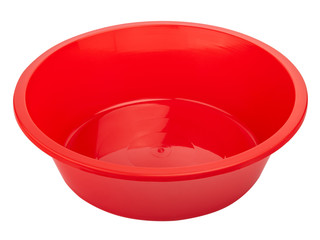 red plastic bucket