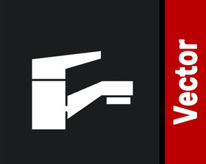 White Water tap icon isolated on black background. Vector Illustration