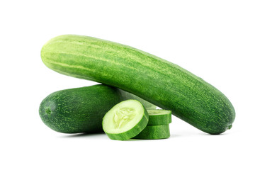 raw cucumber isolate on white background