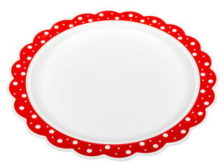 set of cake serving on a festive table with a plate, lid