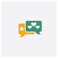 Chat concept 2 colored icon. Isolated orange and green Chat vector symbol design. Can be used for web and mobile UI/UX