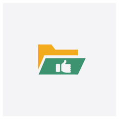 Folder concept 2 colored icon. Isolated orange and green Folder vector symbol design. Can be used for web and mobile UI/UX
