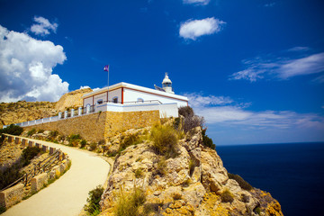 Fototapeta na wymiar Albir Lighthouse Nature Park Serra Gelada