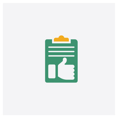 Clipboard concept 2 colored icon. Isolated orange and green Clipboard vector symbol design. Can be used for web and mobile UI/UX