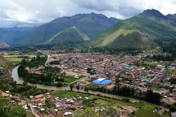 Panorama na miasto Urubamba w Peru