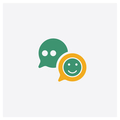 Chat concept 2 colored icon. Isolated orange and green Chat vector symbol design. Can be used for web and mobile UI/UX
