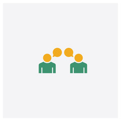 Testimonials concept 2 colored icon. Isolated orange and green Testimonials vector symbol design. Can be used for web and mobile UI/UX