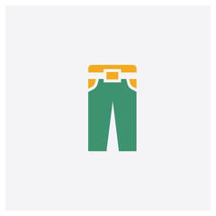 Trousers concept 2 colored icon. Isolated orange and green Trousers vector symbol design. Can be used for web and mobile UI/UX