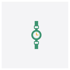 Watch concept 2 colored icon. Isolated orange and green Watch vector symbol design. Can be used for web and mobile UI/UX
