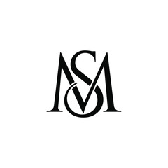 sm letter original monogram logo design