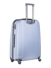 grey mother of pearl suitcase on wheels for leisure travel