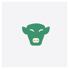 Pig concept 2 colored icon. Isolated orange and green Pig vector symbol design. Can be used for web and mobile UI/UX