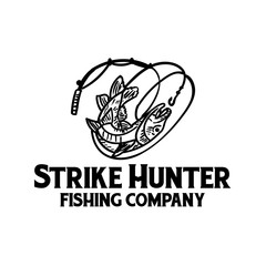 strike hunter fishing logo vector. illustration fishing hunter.