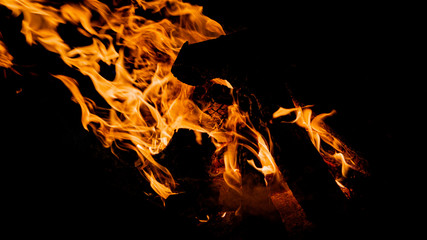 fire on black background