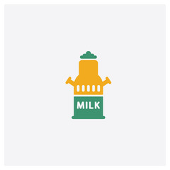 Milk concept 2 colored icon. Isolated orange and green Milk vector symbol design. Can be used for web and mobile UI/UX