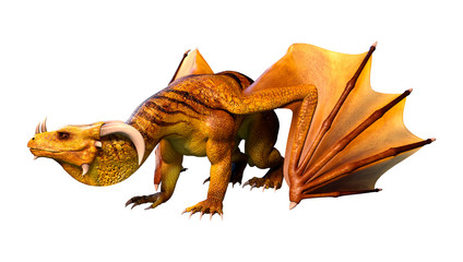 Obraz premium 3D Rendering Fairy Tale Dragon on White