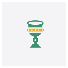 Goblet concept 2 colored icon. Isolated orange and green Goblet vector symbol design. Can be used for web and mobile UI/UX