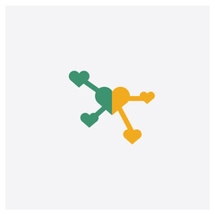   concept 2 colored icon. Isolated orange and green   vector symbol design. Can be used for web and mobile UI/UX