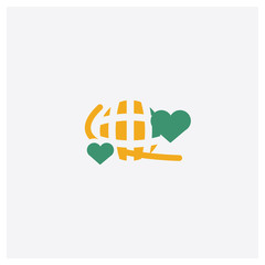   concept 2 colored icon. Isolated orange and green   vector symbol design. Can be used for web and mobile UI/UX